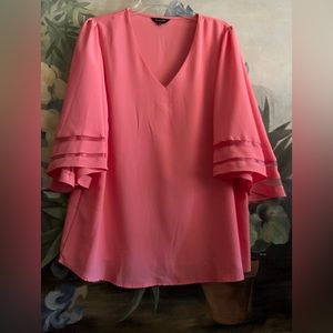 Amaryilis Coral/Orange Blouse Plus Size 2X